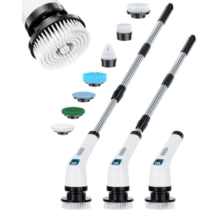 Electric Spin Scrubber IPX7 Shower Scrubber 7 Replaceable Brush Heads-90Mins Work Time 2-Speed Adjustable Bathroom Scrubber 3-H
Electric Spin Scrubber IPX7 Shower Scrubber 7 Replaceable Brush Heads-90Mins Work Time 2-Speed Adjustable Bathroom Scrubber 3-H