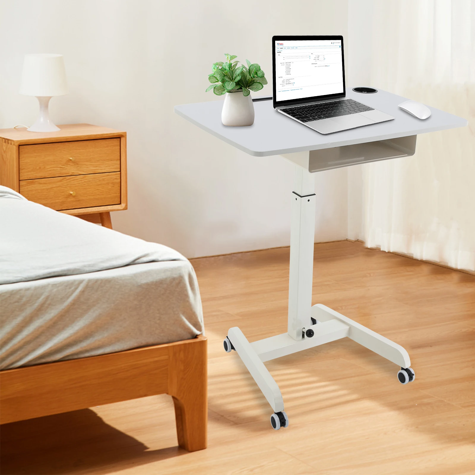 22"D x 31.5"W x 44.25"H Height Adjustable Foot Pedal Rolling Desk, Mobile Standing Desk for Use In Offices, Classrooms, Homes
22"D x 31.5"W x 44.25"H Height Adjustable Foot Pedal Rolling Desk, Mobile Standing Desk for Use In Offices, Classrooms, Homes