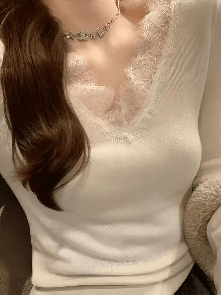 Spring 2026 Korean Sle V-Ne Lace Splice Vertical Stripe Slimming Knitted Sweater Women's Base irt Meveen Finder
Spring 2026 Korean Sle V-Ne Lace Splice Vertical Stripe Slimming Knitted Sweater Women's Base irt Meveen Finder