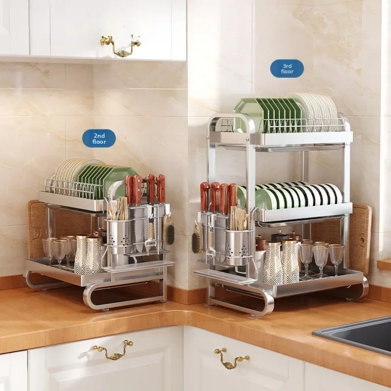 Stainless steel dish storage rack Drain rack Multi-layer kitchen rack Thickened square tube Multifunctional bowl and chopstick
Stainless steel dish storage rack Drain rack Multi-layer kitchen rack Thickened square tube Multifunctional bowl and chopstick