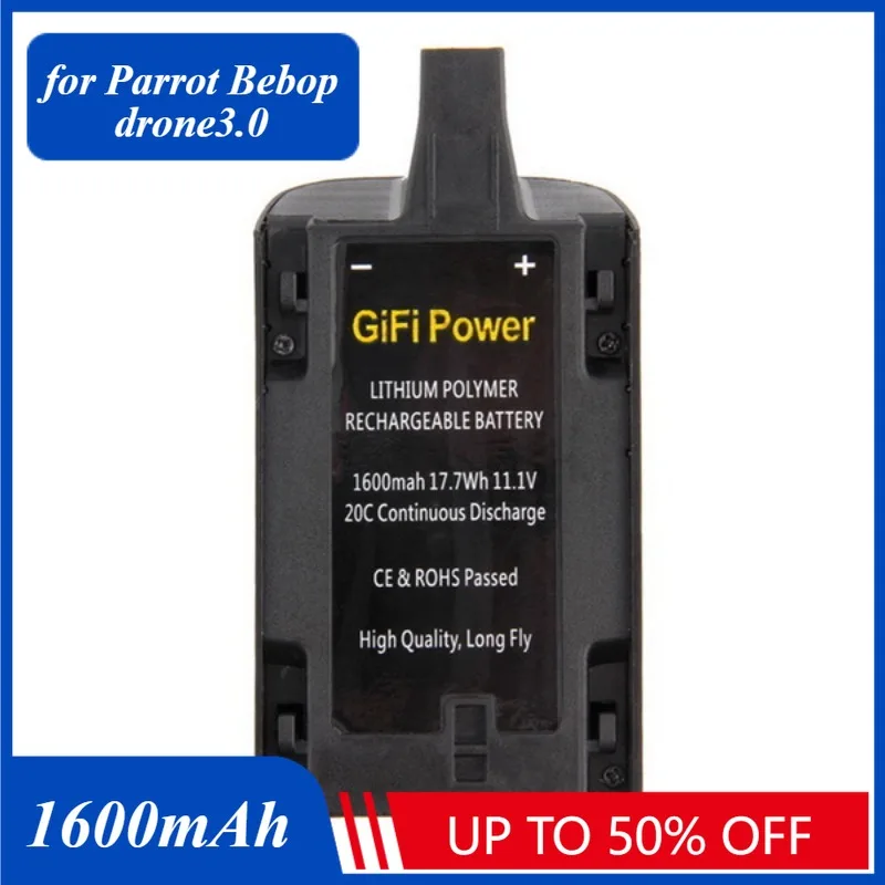 1600mAh 17.7Wh 11.1V Battery for Parrot Bebop Drone Upgrade Capacity Lipo Battery Drone Backup Replacement Battery
1600mAh 17.7Wh 11.1V Battery for Parrot Bebop Drone Upgrade Capacity Lipo Battery Drone Backup Replacement Battery