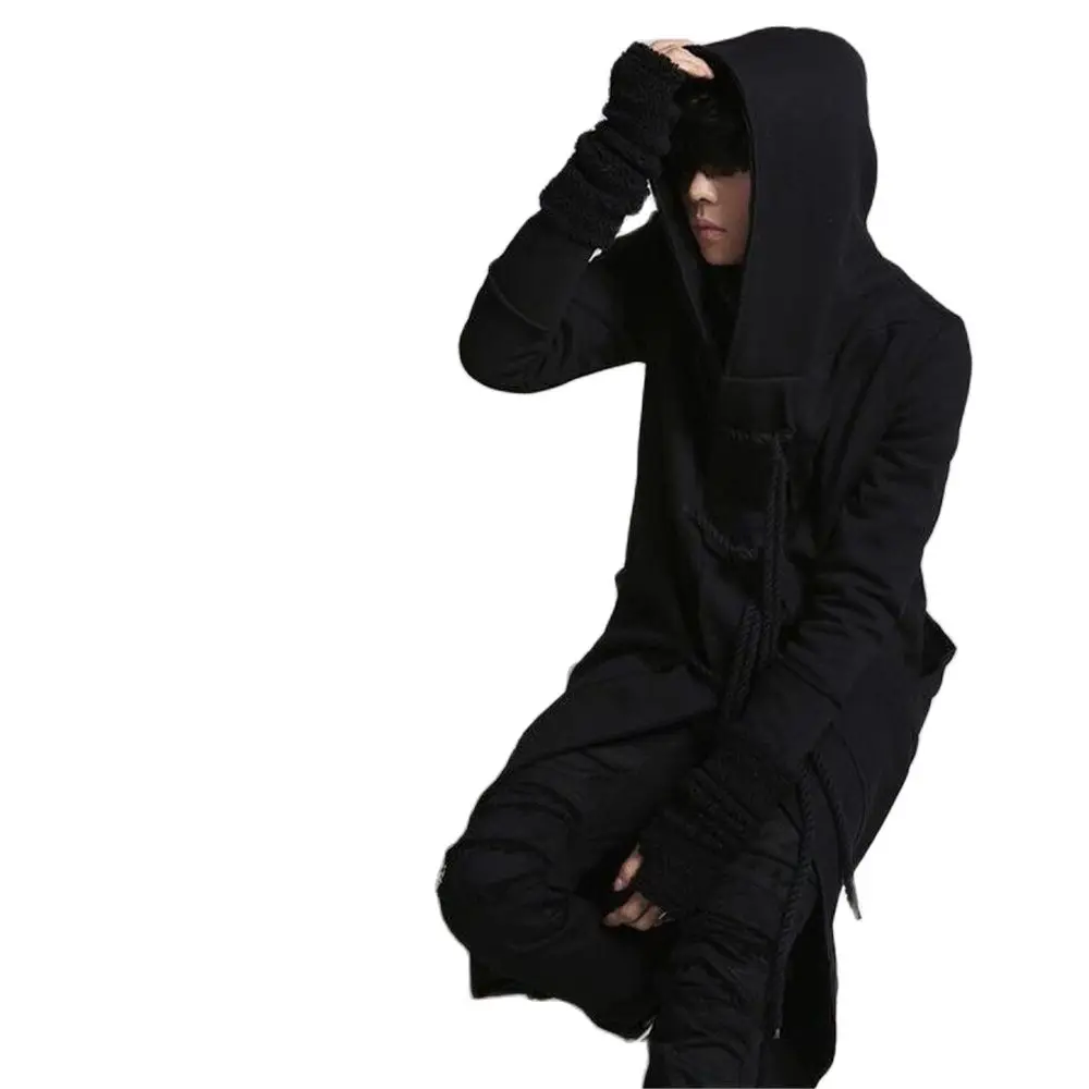 Autumn Winter Men Punk Hip Hop Slim Fit Long Trench Coat Hooded Cloak Cardigan Mens Linen Rope Design Gothic Jackets Outerwear
Autumn Winter Men Punk Hip Hop Slim Fit Long Trench Coat Hooded Cloak Cardigan Mens Linen Rope Design Gothic Jackets Outerwear