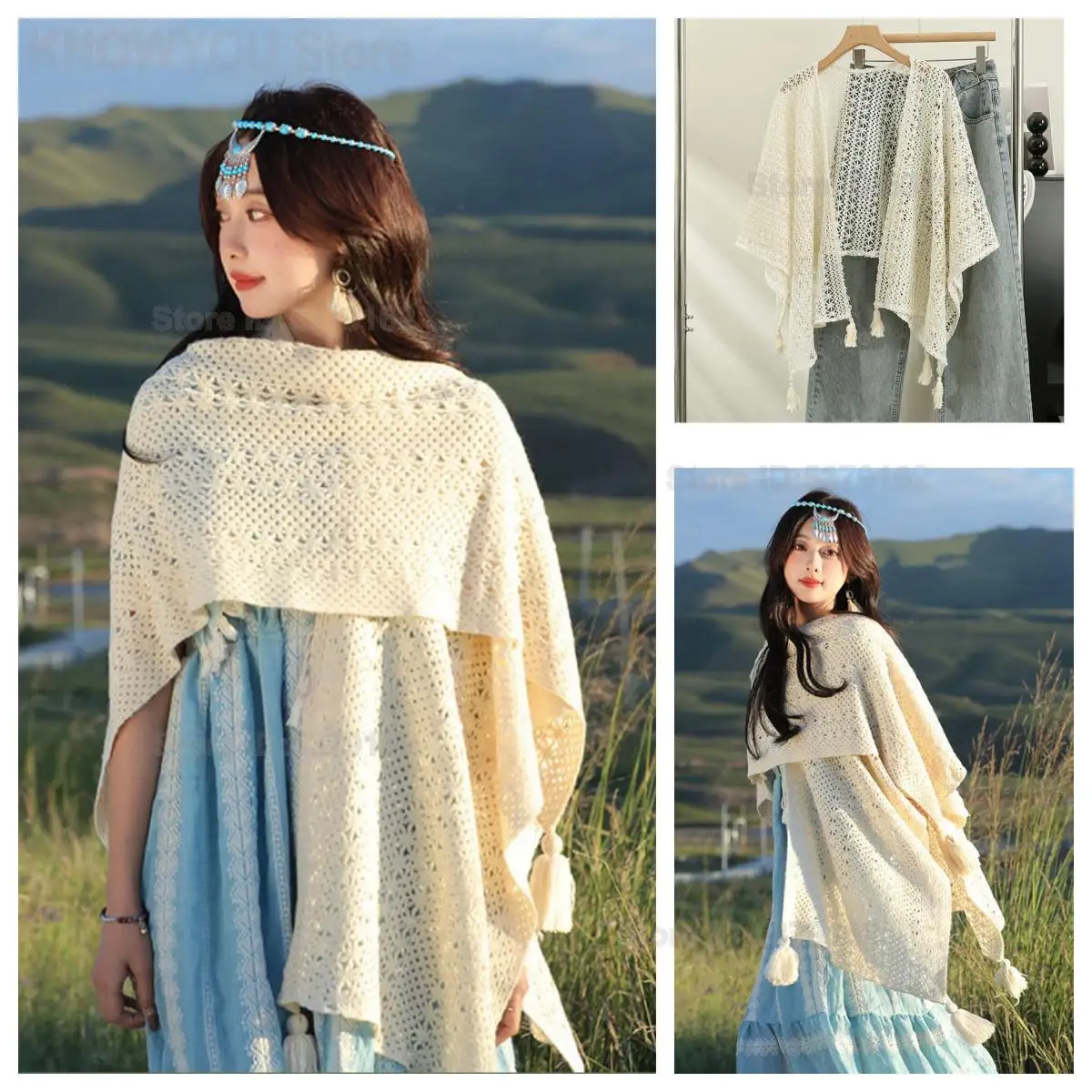 Spring and Summer Chinese Style Hollow Knitted Shawl Retro Elegant Cardigan Loose Sun Protection Coat Fairy Coat Cheongsam
Spring and Summer Chinese Style Hollow Knitted Shawl Retro Elegant Cardigan Loose Sun Protection Coat Fairy Coat Cheongsam