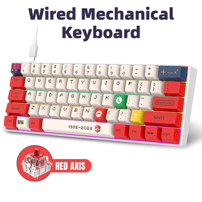 Wired Mechanical Gaming Keyboard RGB Light Hot-Swappable 65% 98 Keys Layout PBT Keycaps Mechanical Keyboard for Desktop Laptop
Wired Mechanical Gaming Keyboard RGB Light Hot-Swappable 65% 98 Keys Layout PBT Keycaps Mechanical Keyboard for Desktop Laptop