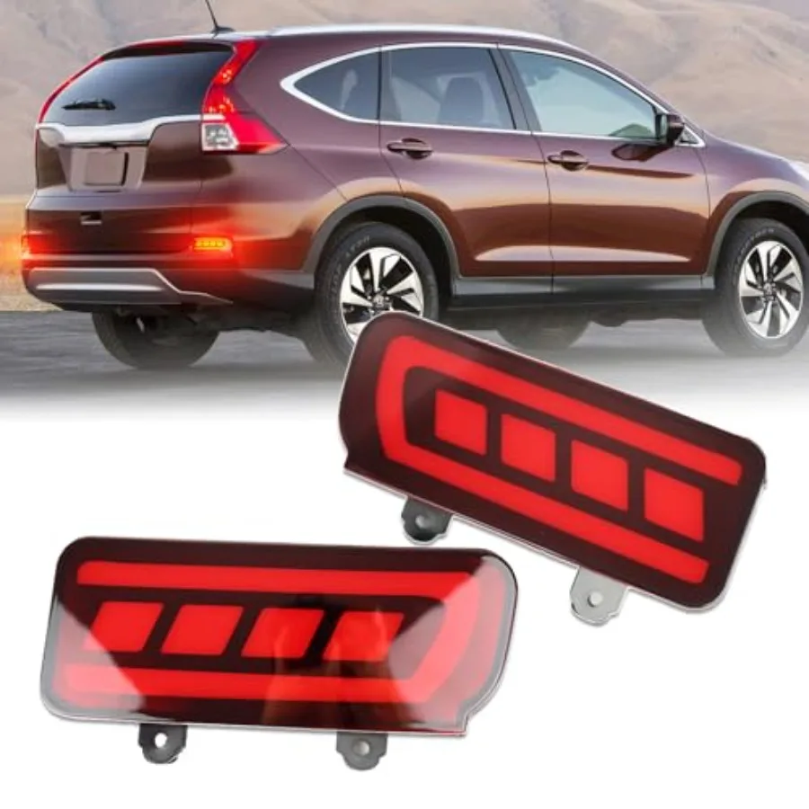 LED Rear Bumper Reflectors Fog Brake Tail Light Lamps Compatible with Honda CRV C-RV 2015 2016 EX EX-L Touring Accessories
LED Rear Bumper Reflectors Fog Brake Tail Light Lamps Compatible with Honda CRV C-RV 2015 2016 EX EX-L Touring Accessories