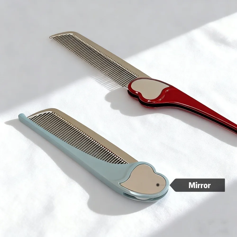 Compact Design Anti-Static 2-in-1 Comb Mirror Alloy Comfortable Folding Hair Brush Smooth Hair Scalp Massage Heart Mirror Travel
Compact Design Anti-Static 2-in-1 Comb Mirror Alloy Comfortable Folding Hair Brush Smooth Hair Scalp Massage Heart Mirror Travel