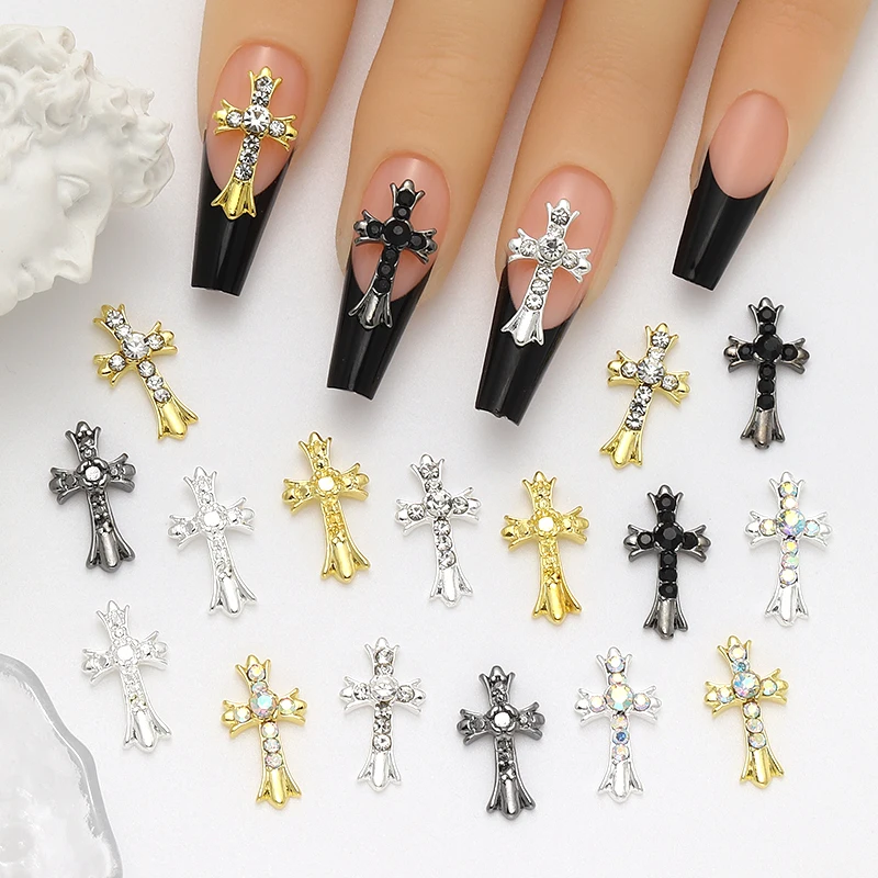 10 pcs gold and silver punk wind vintage cross nail trim, alloy rhinestone, y2k metal style DIY Nail decoration accessories
10 pcs gold and silver punk wind vintage cross nail trim, alloy rhinestone, y2k metal style DIY Nail decoration accessories