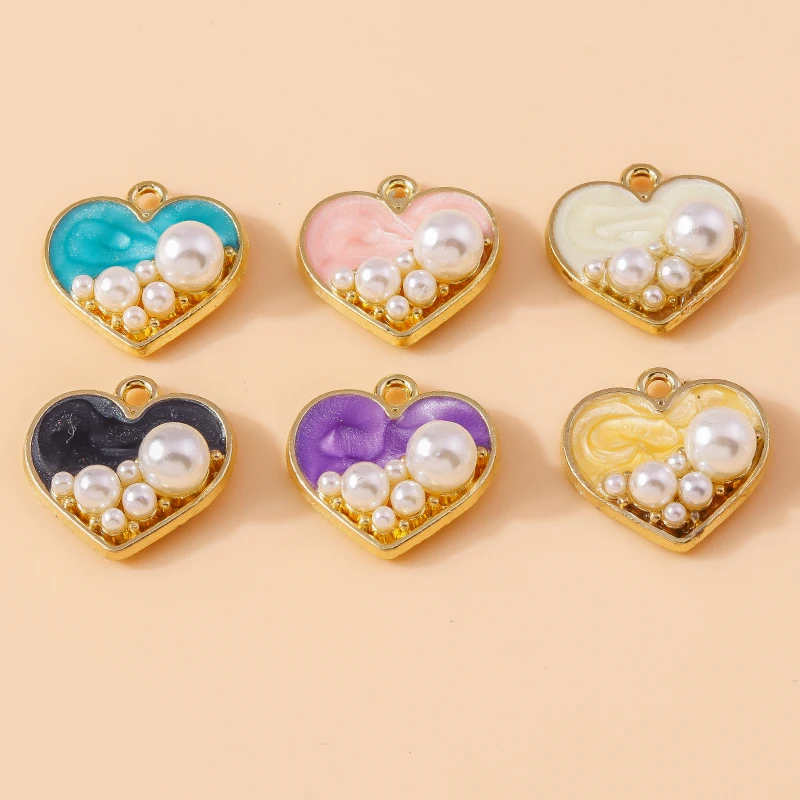 20pcs 17x17mm Cute Enamel Pearl Love Heart Charms Pendants for Jewelry Making Necklaces Earrings Bracelets DIY Crafts Supplies
20pcs 17x17mm Cute Enamel Pearl Love Heart Charms Pendants for Jewelry Making Necklaces Earrings Bracelets DIY Crafts Supplies
