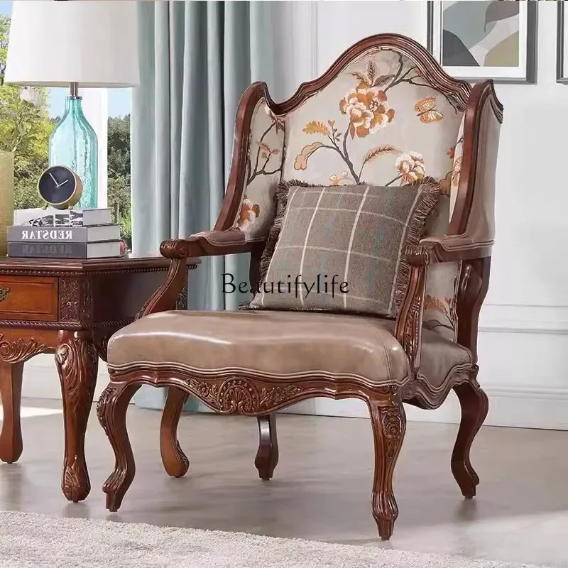 single sofa tiger chair all solid wood European living room high back leisure chair leather fabric
single sofa tiger chair all solid wood European living room high back leisure chair leather fabric
