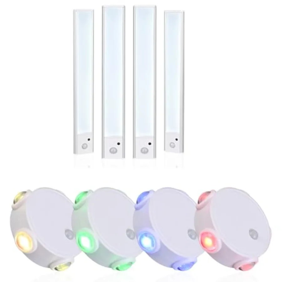 Under Cabinet and Night Lights 8 Pack Bundle 2×4 Pack,Wireless Motion Sensor LED Lights with Remote, USB-C/USB Rechargeable, RG
Under Cabinet and Night Lights 8 Pack Bundle 2×4 Pack,Wireless Motion Sensor LED Lights with Remote, USB-C/USB Rechargeable, RG