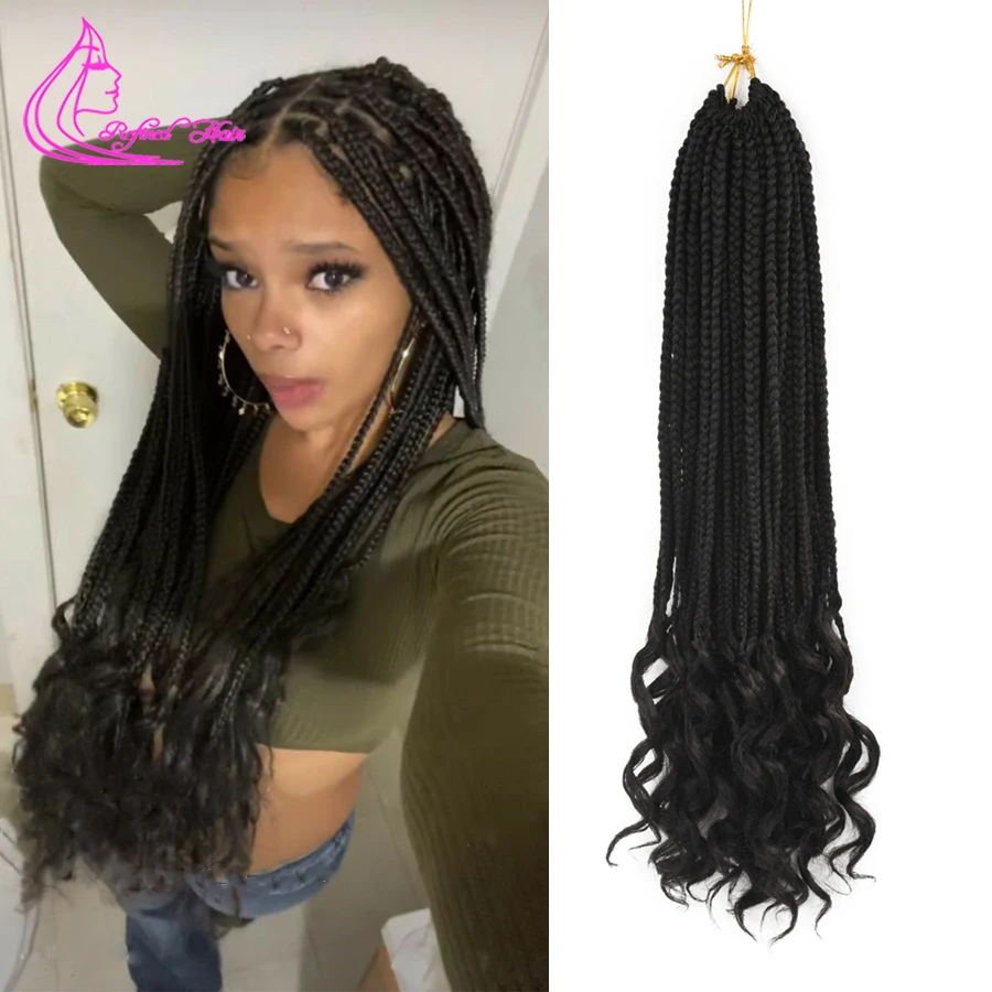 Synthetic Box Braids Crochet Hair With Curly Ends Black Brown Blonde Ombre Braiding Hair Extensions For Black Woman Girls
Synthetic Box Braids Crochet Hair With Curly Ends Black Brown Blonde Ombre Braiding Hair Extensions For Black Woman Girls