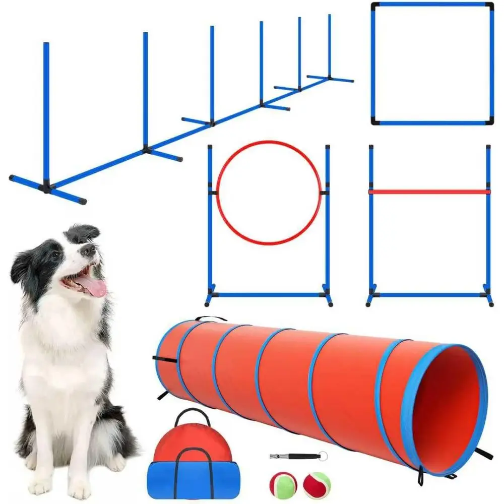 Backyard Dog Agility Course Set with Adjustable Hurdle, Weave Poles, Tunnel, Jump Ring, Pause Box, Balls, Whistle & Carrying Bag
Backyard Dog Agility Course Set with Adjustable Hurdle, Weave Poles, Tunnel, Jump Ring, Pause Box, Balls, Whistle & Carrying Bag