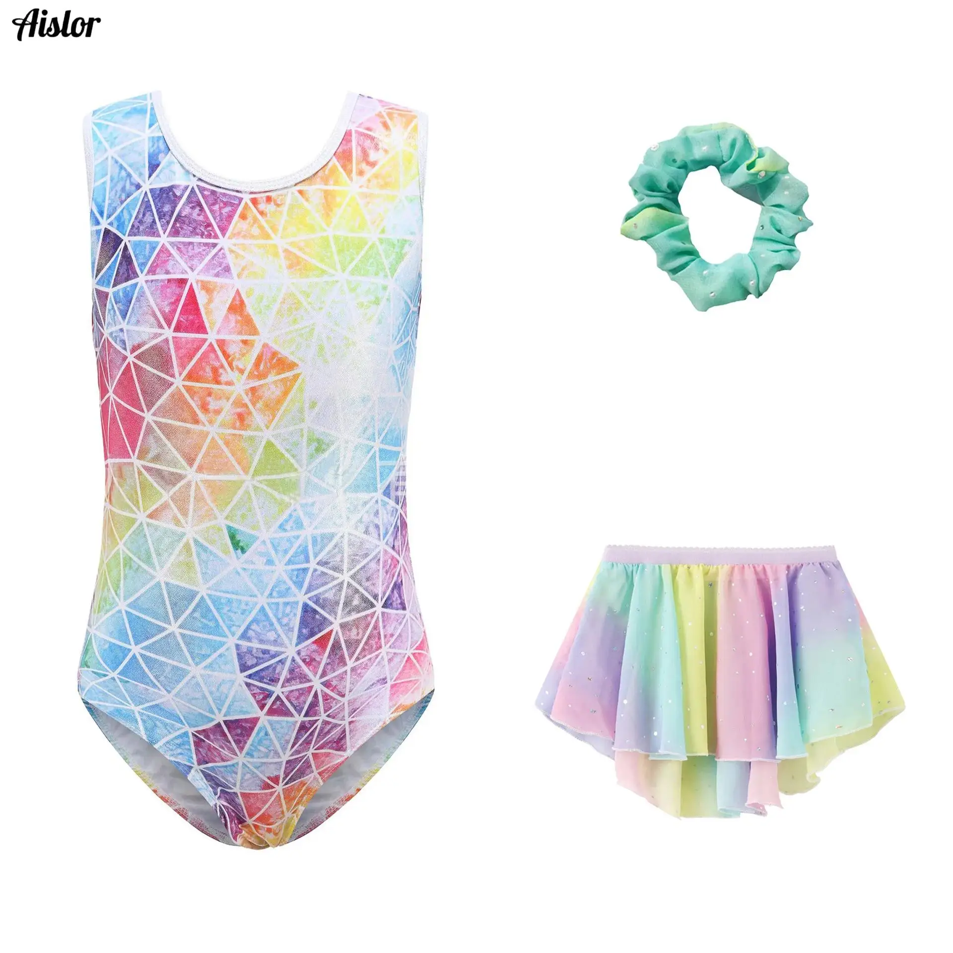 Kids Girls 3-Piece Gymnastics Ballet Dance Outfit Snowflake/Geometric Metallic Leotard with Skirt Hair Band Performance Wear
Kids Girls 3-Piece Gymnastics Ballet Dance Outfit Snowflake/Geometric Metallic Leotard with Skirt Hair Band Performance Wear