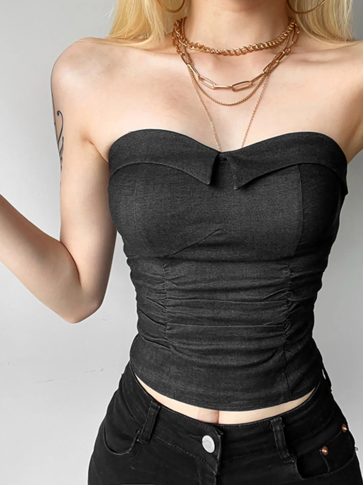 WEIRD PUSS Bla Folded Svel Tube Top Tank Top Slim Fit Street Sle Полиэстер ort Top для молодых женщин
WEIRD PUSS Bla Folded Svel Tube Top Tank Top Slim Fit Street Sle Полиэстер ort Top для молодых женщин