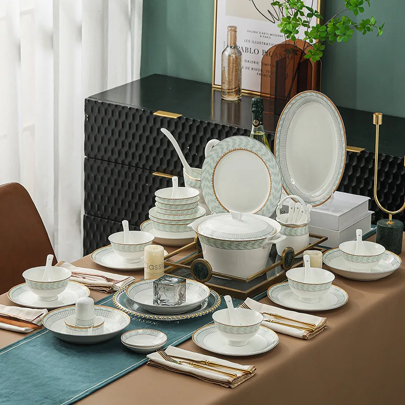 Ceramic tableware, dish set, household fresh and simple bone china, dish and chopstick gift set
Ceramic tableware, dish set, household fresh and simple bone china, dish and chopstick gift set