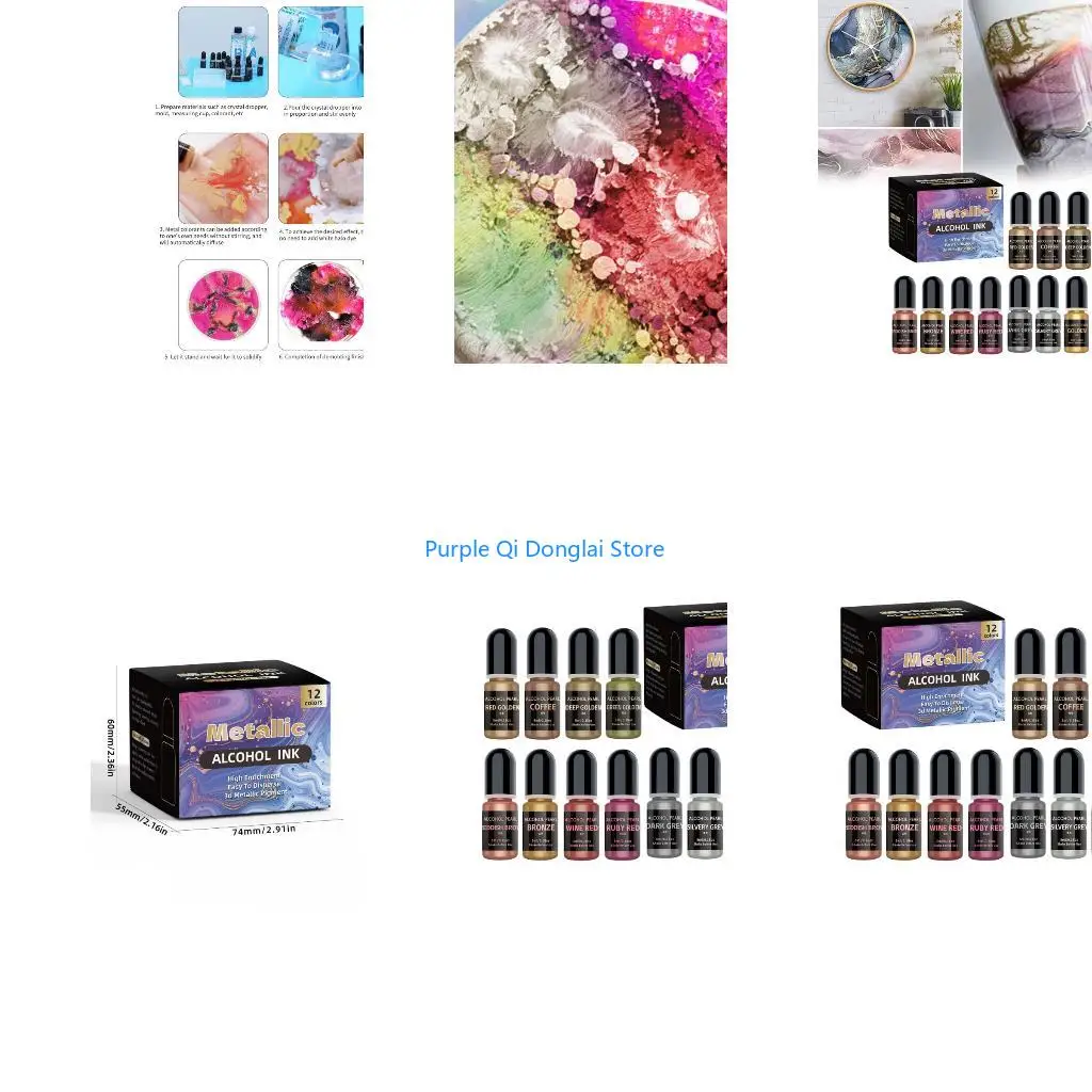 L21E Versatile Metallic Alcohols Inks In 12 Colors Art Supply For Various Art Projects
L21E Versatile Metallic Alcohols Inks In 12 Colors Art Supply For Various Art Projects