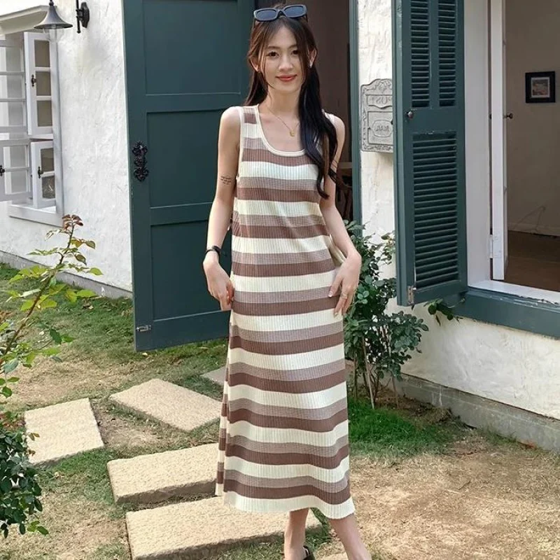 Summer Stripes Knitwear 2024 Vest 's Korean-Style Slimming Mid-Length Contrast Color Sleeveless Dress Women's
Summer Stripes Knitwear 2024 Vest 's Korean-Style Slimming Mid-Length Contrast Color Sleeveless Dress Women's