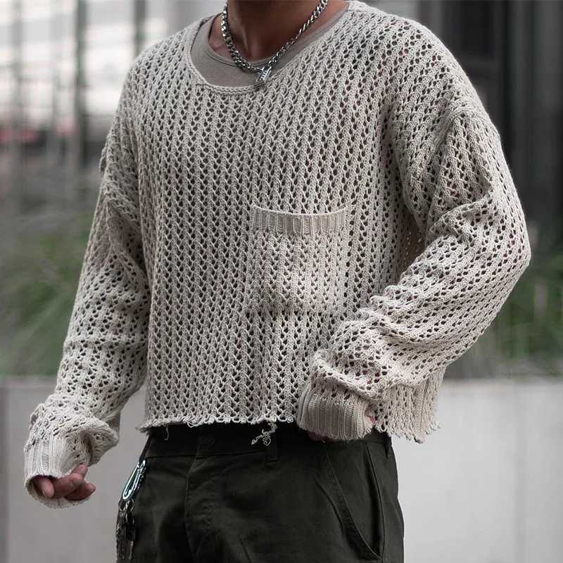 Новая футболка, свободная нижняя рубашка с длинными рукавами, модный мужской облегающий однотонный топ из полой ткани
Новая футболка, свободная нижняя рубашка с длинными рукавами, модный мужской облегающий однотонный топ из полой ткани