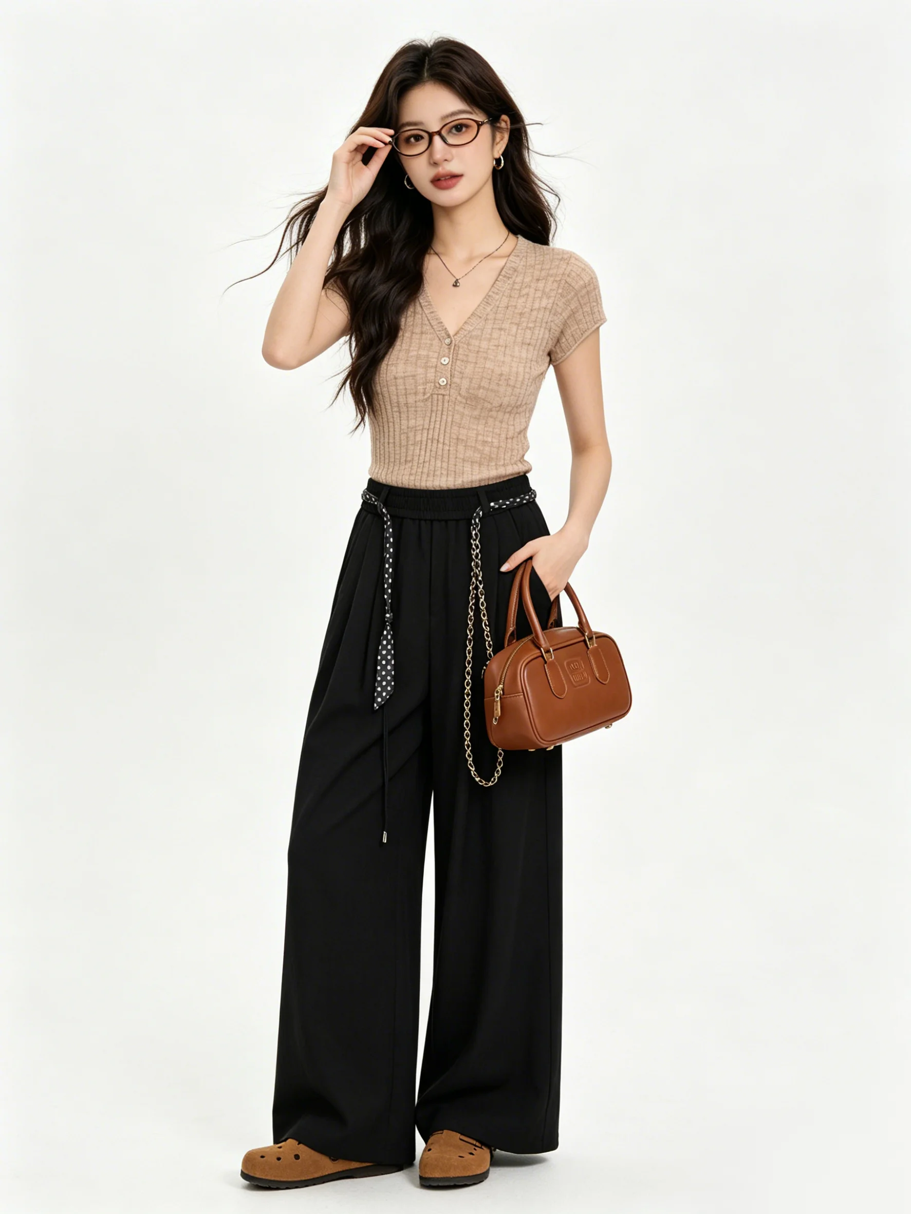 Summer Unique Polka Dot Belted Casual Simple Daily Wide Leg Pants High Waist Drapey Leisure Suit Pants Straight Tube Skirt
Summer Unique Polka Dot Belted Casual Simple Daily Wide Leg Pants High Waist Drapey Leisure Suit Pants Straight Tube Skirt