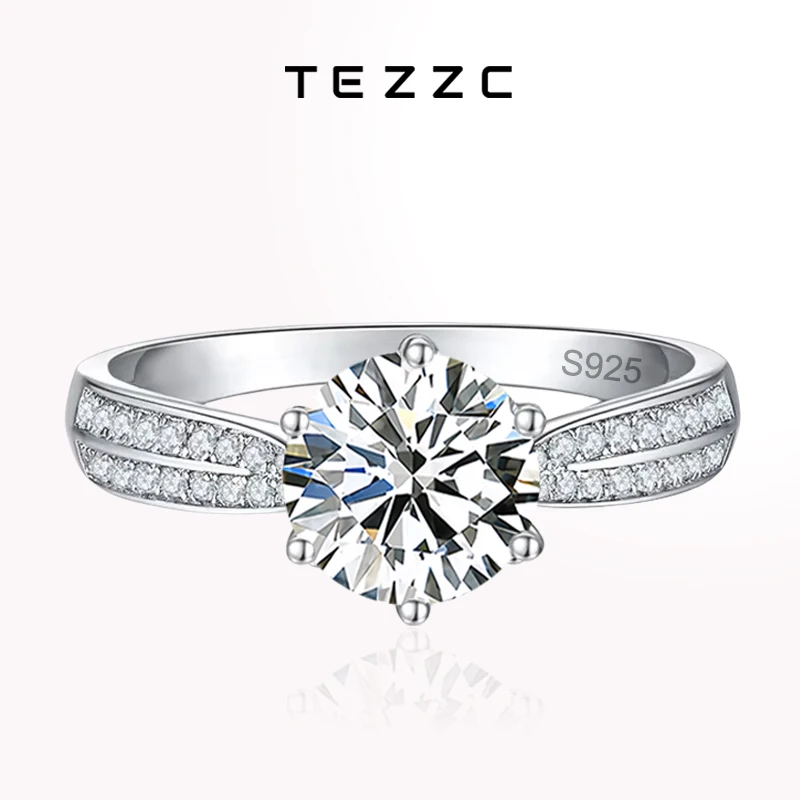 Кольцо Tezzc из стерлингового серебра S925 с настоящим ювелирным бриллиантом 0,5 карата 1 карата с муассанитом и лабораторным бриллиантом GRA, свадебные обручальные кольца для женщин
Кольцо Tezzc из стерлингового серебра S925 с настоящим ювелирным бриллиантом 0,5 карата 1 карата с муассанитом и лабораторным бриллиантом GRA, свадебные обручальные кольца для женщин