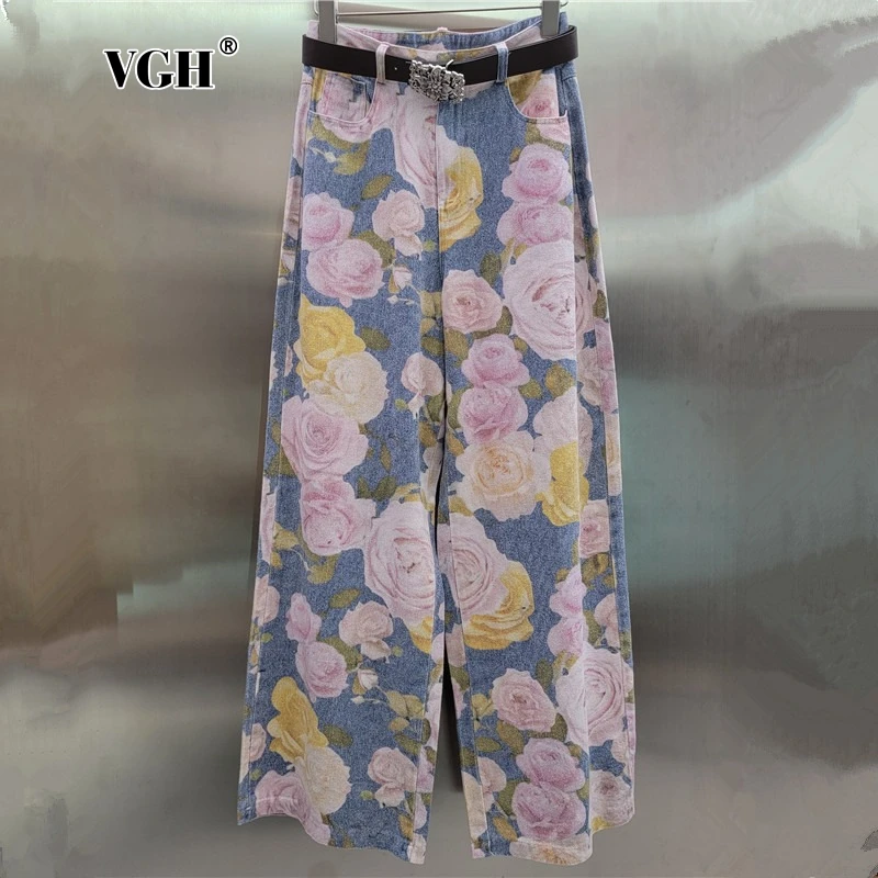 VGH Streetwear Rose Printed Wide Leg Pants for Women High Waist Patchwork Sashes Summer American Retro Long Trousers Female New
VGH Streetwear Rose Printed Wide Leg Pants for Women High Waist Patchwork Sashes Summer American Retro Long Trousers Female New