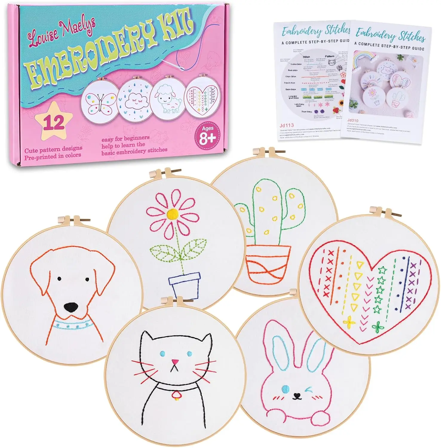 12 наборов для вышивания с предварительно нанесенными узорами для детей, наборы для рукоделия и шитья с милыми рисунками, для детей 8-12 лет
12 наборов для вышивания с предварительно нанесенными узорами для детей, наборы для рукоделия и шитья с милыми рисунками, для детей 8-12 лет