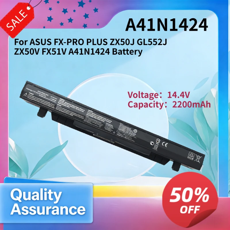 A41N1424 2200mAh 14.4V High Quality Laptop Battery Compatible with ASUS FX-PRO PLUS ZX50J GL552J ZX50V FX51V
A41N1424 2200mAh 14.4V High Quality Laptop Battery Compatible with ASUS FX-PRO PLUS ZX50J GL552J ZX50V FX51V