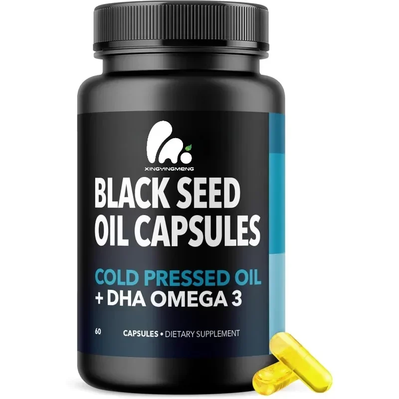 Black Seed Oil DHA Supplement Cold Pressed Black Cumin Seed Oil Omega 3-60 Softgels Vegan Nutritional Supplement for Health Care
Black Seed Oil DHA Supplement Cold Pressed Black Cumin Seed Oil Omega 3-60 Softgels Vegan Nutritional Supplement for Health Care