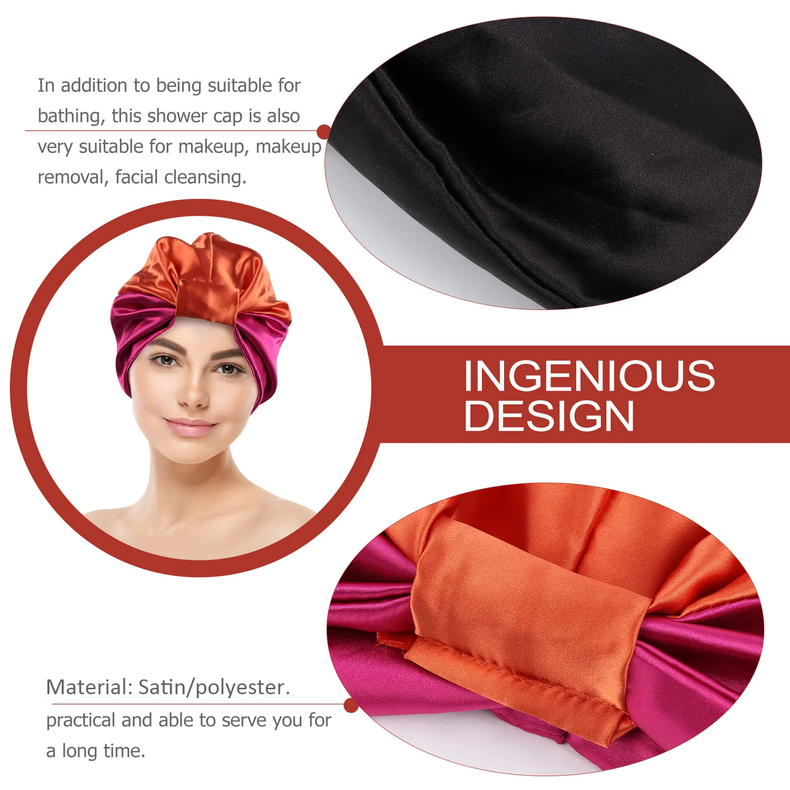 2 pcs Satin Bonnet Elastic Lightweight Stretch Polyester Hair Night Bath Cap for Women Non Fade Sleep Headwear Hat Elastic
2 pcs Satin Bonnet Elastic Lightweight Stretch Polyester Hair Night Bath Cap for Women Non Fade Sleep Headwear Hat Elastic