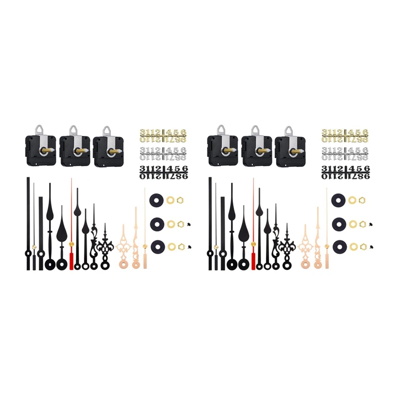 6Pcs Long Shaft Quartz Clock Movement Mechanism With 5 Pairs Hands And Numerals Kit DIY Clock Parts Replacement 31Mm
6Pcs Long Shaft Quartz Clock Movement Mechanism With 5 Pairs Hands And Numerals Kit DIY Clock Parts Replacement 31Mm