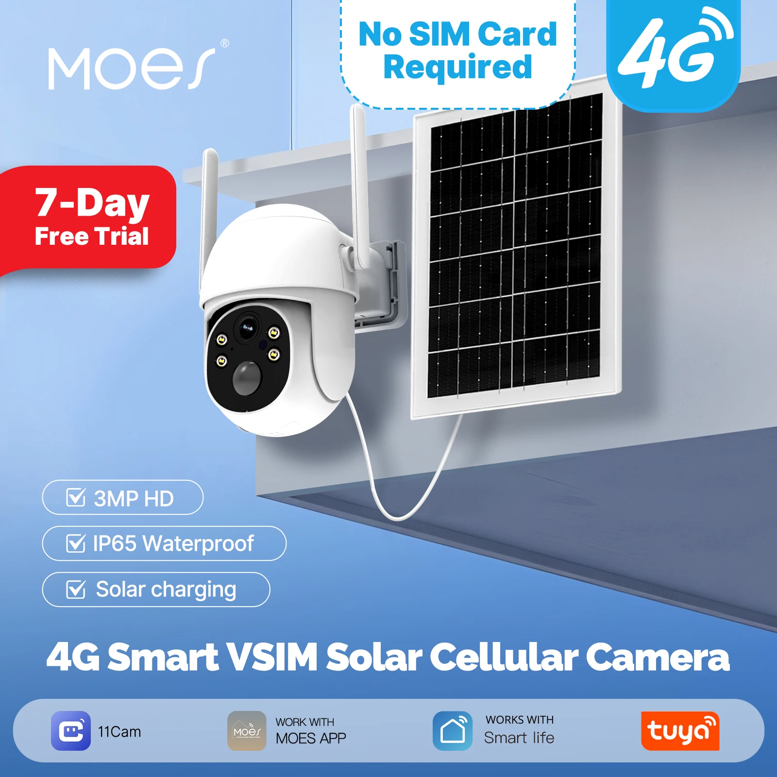 Tuya Smart 4G Solar Security Camera Outdoor,No SIM Required,Solar Charging IP camera,3MP,Human Detection,Security Protection
Tuya Smart 4G Solar Security Camera Outdoor,No SIM Required,Solar Charging IP camera,3MP,Human Detection,Security Protection