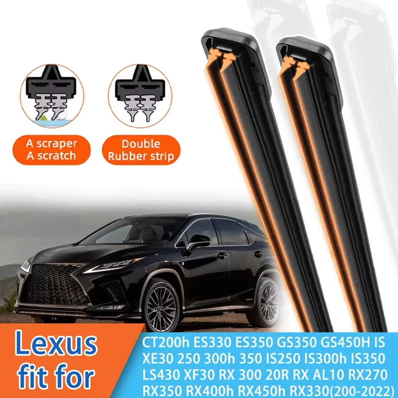 Для Lexus CT200h ES330 ES350 GS350 GS450H RX330 RX LS430 передние дворники двойные резиновые щетки автомобильного стеклоочистителя автомобильные аксессуары
Для Lexus CT200h ES330 ES350 GS350 GS450H RX330 RX LS430 передние дворники двойные резиновые щетки автомобильного стеклоочистителя автомобильные аксессуары