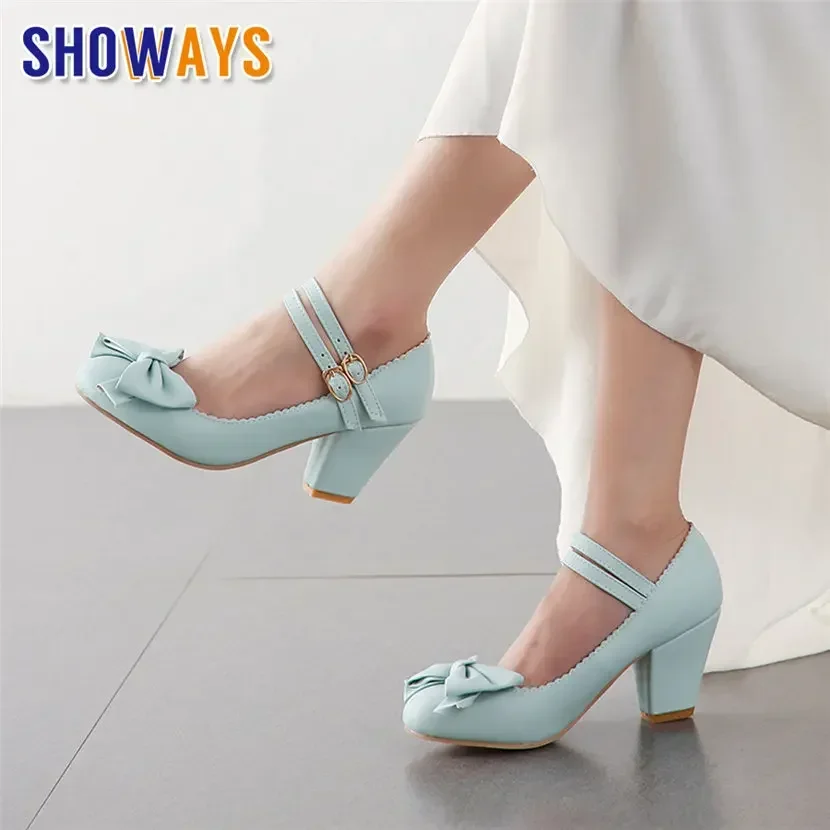 Plus Size Sweet Women Pumps Double Buckle Strap High Block Heels Pink Red Casual Bridal Office Lady Bowknot Round Toe Mary Janes
Plus Size Sweet Women Pumps Double Buckle Strap High Block Heels Pink Red Casual Bridal Office Lady Bowknot Round Toe Mary Janes