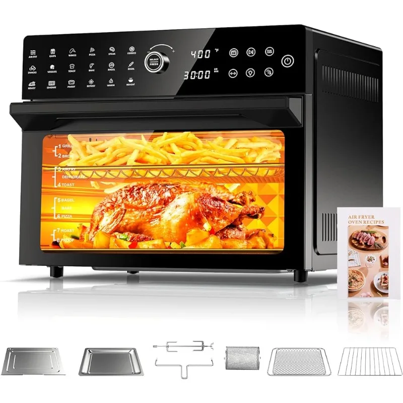 Digital Toaster Air Fryer Combo for Healthier Food, 1800W Preset Dual Cooking Function, 13-Inch Pizza Cooking
Digital Toaster Air Fryer Combo for Healthier Food, 1800W Preset Dual Cooking Function, 13-Inch Pizza Cooking