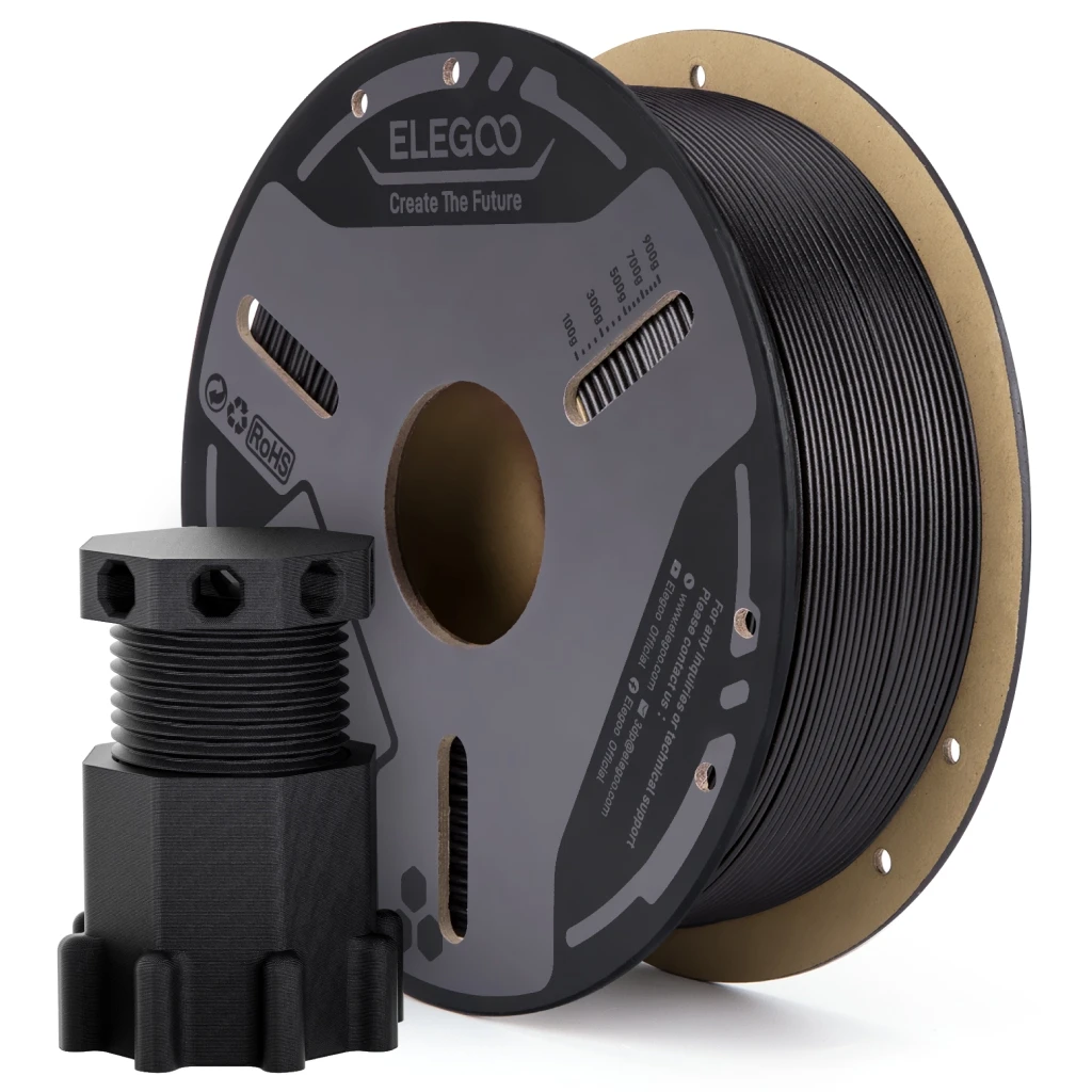  ELEGOO PETG-CF Филамент из углеродного волокна PETG, 1.75 мм, серый, 1 кг, высокопрочный и жесткий, для 3D-печати, подходит для большинства FDM-принтеров
ELEGOO PETG-CF Филамент из углеродного волокна PETG, 1.75 мм, серый, 1 кг, высокопрочный и жесткий, для 3D-печати, подходит для большинства FDM-принтеров