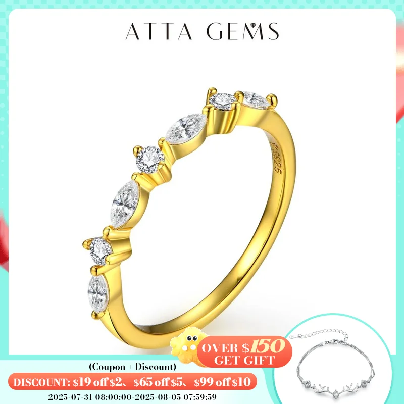 ATTAGEMS D/VVS1 Color Round Excellent Cut Moissanite Ring for Women 925 Sterling Silver Rings for Girls Engegament Wedding Band
ATTAGEMS D/VVS1 Color Round Excellent Cut Moissanite Ring for Women 925 Sterling Silver Rings for Girls Engegament Wedding Band