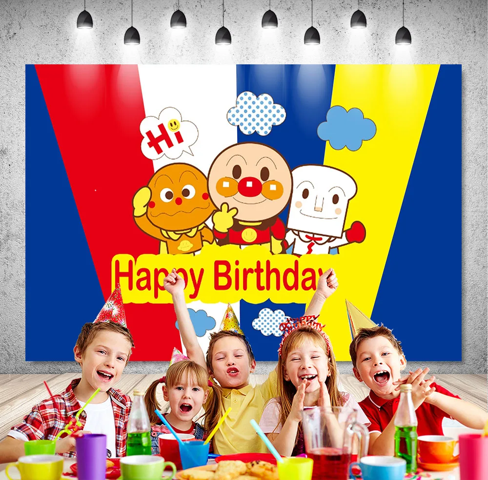 DIXSG Anpanman Banner Background Kids 1st Birthday Bread Superman Photography Backdrop Blue Stripes Photo Studio Props
DIXSG Anpanman Banner Background Kids 1st Birthday Bread Superman Photography Backdrop Blue Stripes Photo Studio Props