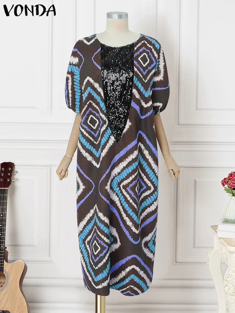 Plus Size VONDA Women Bohemian Maxi Dresses Summer Puff Sleeve Print Patchwork Long Sundress 2025 Fashion Vintage Party Robe 5XL
Plus Size VONDA Women Bohemian Maxi Dresses Summer Puff Sleeve Print Patchwork Long Sundress 2025 Fashion Vintage Party Robe 5XL