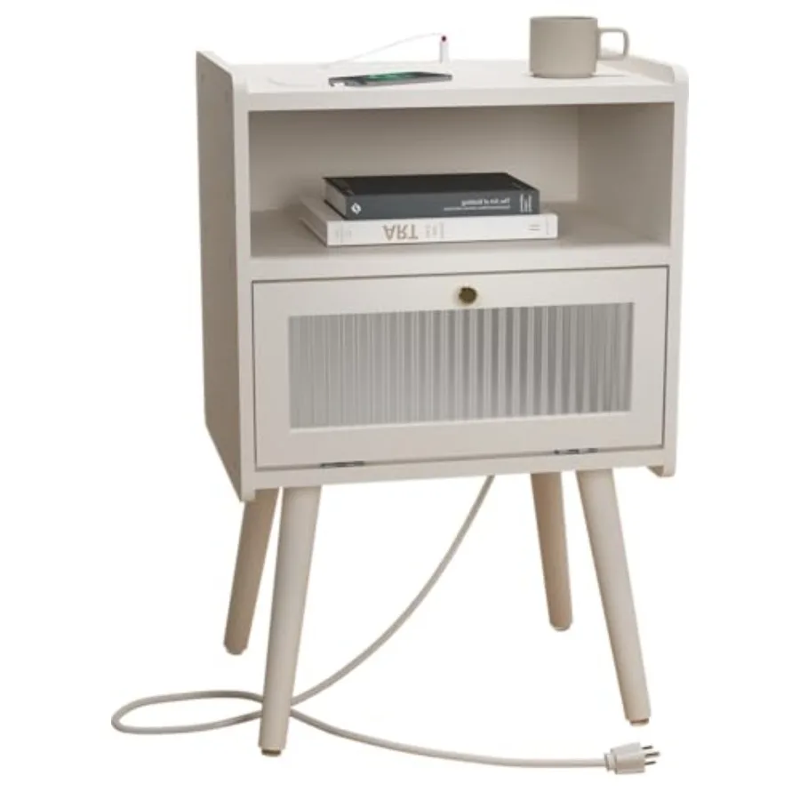 Mid Century Modern Nightstand with Charging Station Bedside Tables with Glass Decorative Door End Table Side Table with 2 Tiers
Mid Century Modern Nightstand with Charging Station Bedside Tables with Glass Decorative Door End Table Side Table with 2 Tiers