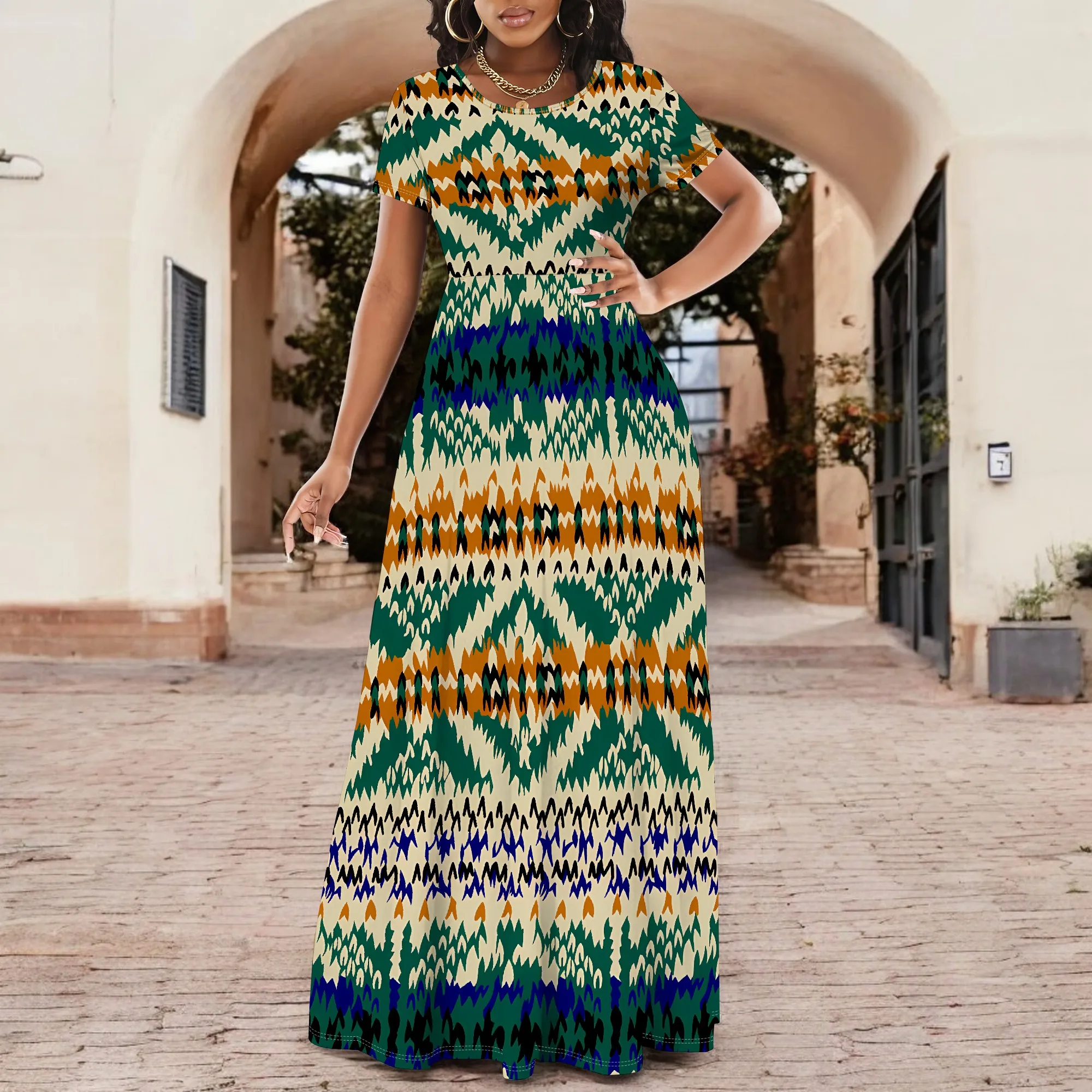 Summer Fashion Printed Short Sleeve Maxi Dress for Women Short Sleeve Long Dress Cocktail Party Loose Casual Dresses
Summer Fashion Printed Short Sleeve Maxi Dress for Women Short Sleeve Long Dress Cocktail Party Loose Casual Dresses