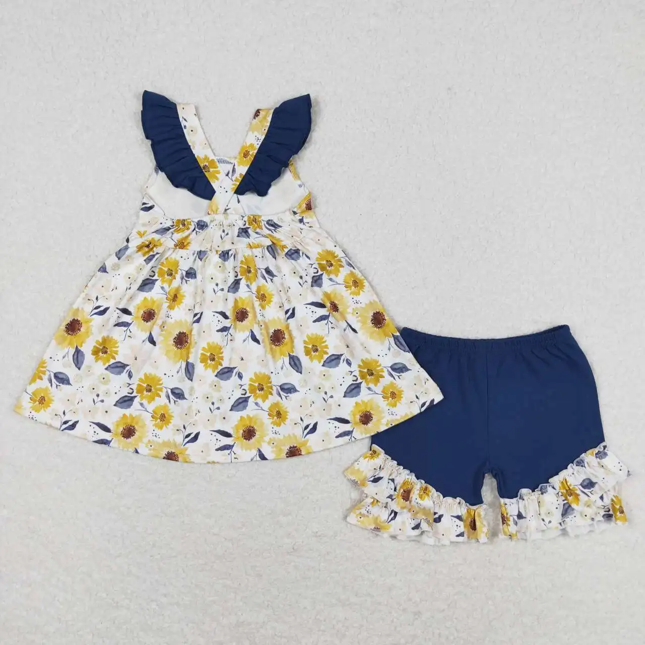 GSSO1006 Toddler Girls Clothes Sleeveless Sunflower Print Top With Shorts Set Kids Girls Summer Outfits
GSSO1006 Toddler Girls Clothes Sleeveless Sunflower Print Top With Shorts Set Kids Girls Summer Outfits