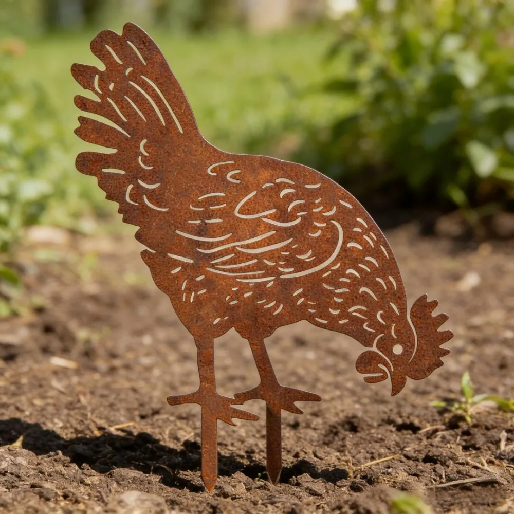 2D Flat Distressed Hen Garden Stake, Farmhouse Yard Art Decor, Outdoor Lawn Accent
2D Flat Distressed Hen Garden Stake, Farmhouse Yard Art Decor, Outdoor Lawn Accent