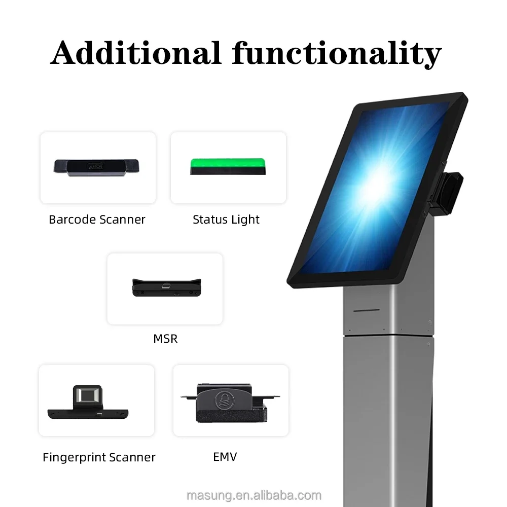 MASUNG MS-S11 Self-Service Kiosk Order System All In One POS Floor Stand Food Ordering Kiosks Self Service Payment Kiosk