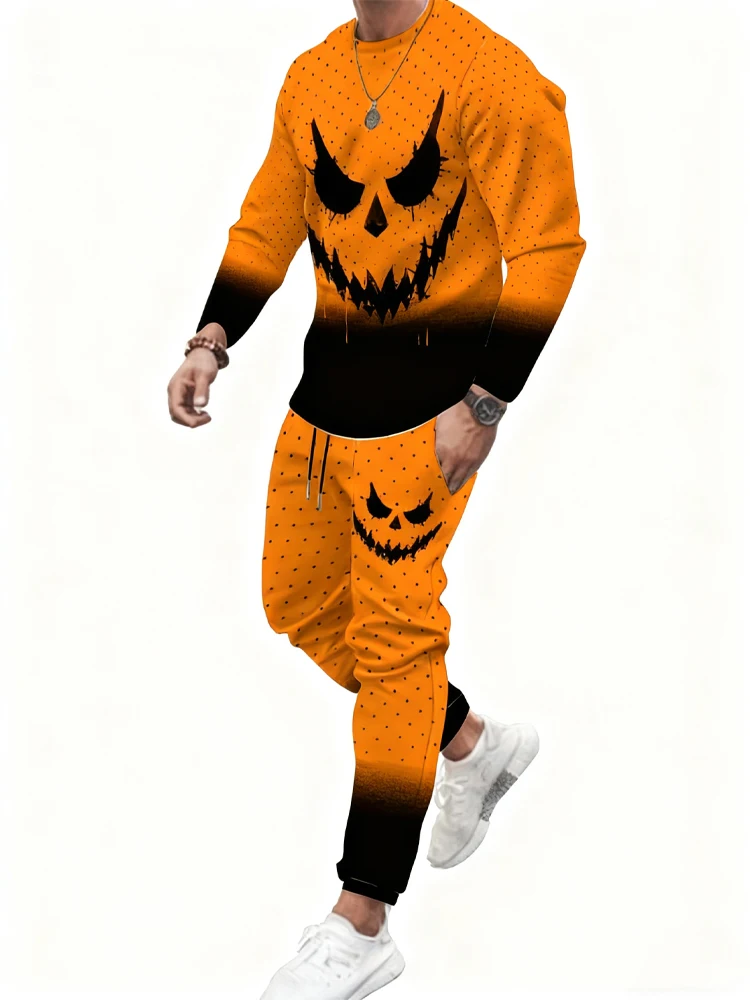 New Men's Spring And Autumn 2-piece 3D Halloween Print Sets Men's Everyday Casual Long Sleeve T-shirt And Street Fashion
New Men's Spring And Autumn 2-piece 3D Halloween Print Sets Men's Everyday Casual Long Sleeve T-shirt And Street Fashion