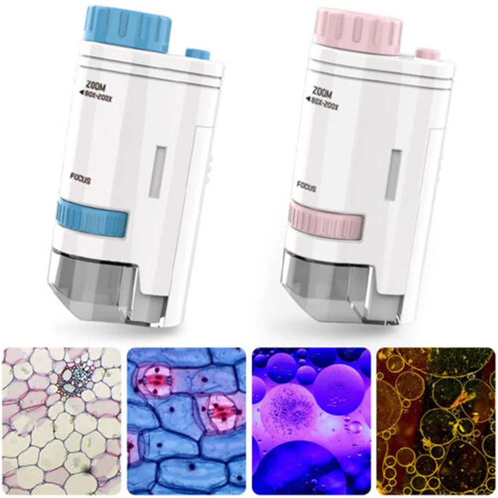 60-200x Pocket Microscope with LED Light Portable Electric Mini High Definition Science Microscope Outdoor Children Microscope
60-200x Pocket Microscope with LED Light Portable Electric Mini High Definition Science Microscope Outdoor Children Microscope