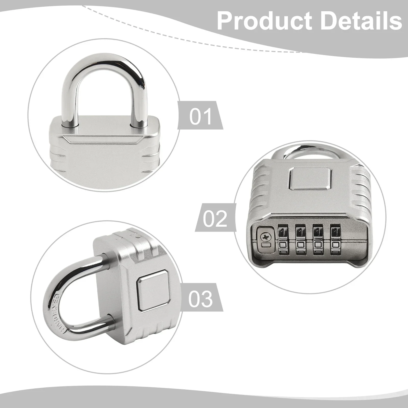 For Fences For Gates Combination Padlock Anti-theft Padlock Silver Waterproof Padlock Zinc Alloy Padlock Outdoor Padlock
For Fences For Gates Combination Padlock Anti-theft Padlock Silver Waterproof Padlock Zinc Alloy Padlock Outdoor Padlock