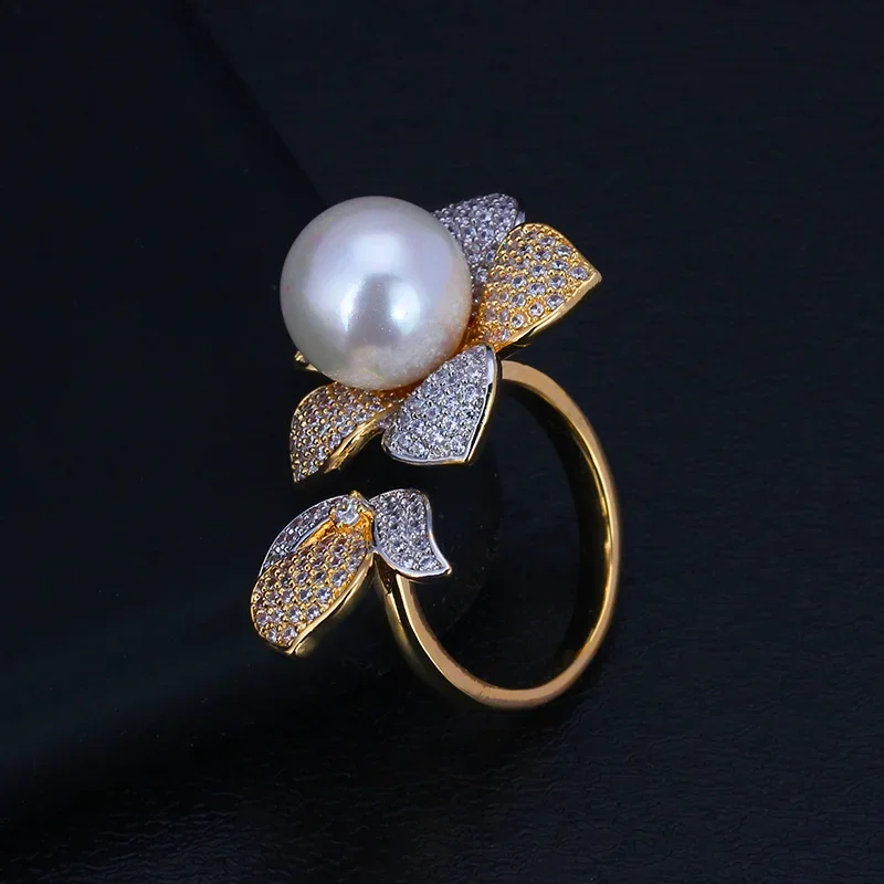 JEWEL Romantic and Shiny Trendy Round Pearl Statement Rings Adjustable size Finger Ring For Women Wedding Jewelry Gift
JEWEL Romantic and Shiny Trendy Round Pearl Statement Rings Adjustable size Finger Ring For Women Wedding Jewelry Gift