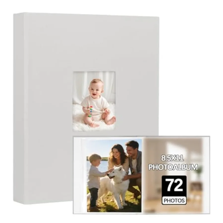 8.5x11 Photo Album Holds 72 Photos, Leather Cover with Front Window, Transparent Inner Pages 8.5x11 Photo Album for Wedding Fam
8.5x11 Photo Album Holds 72 Photos, Leather Cover with Front Window, Transparent Inner Pages 8.5x11 Photo Album for Wedding Fam