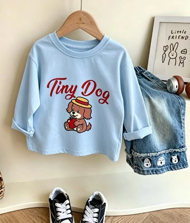 Soft And Lightweight Kids Cotton Tee Doggy Prints Comfortable For All Day Activities And Playtime Baby Summer Autumn Tees Cloth
Soft And Lightweight Kids Cotton Tee Doggy Prints Comfortable For All Day Activities And Playtime Baby Summer Autumn Tees Cloth