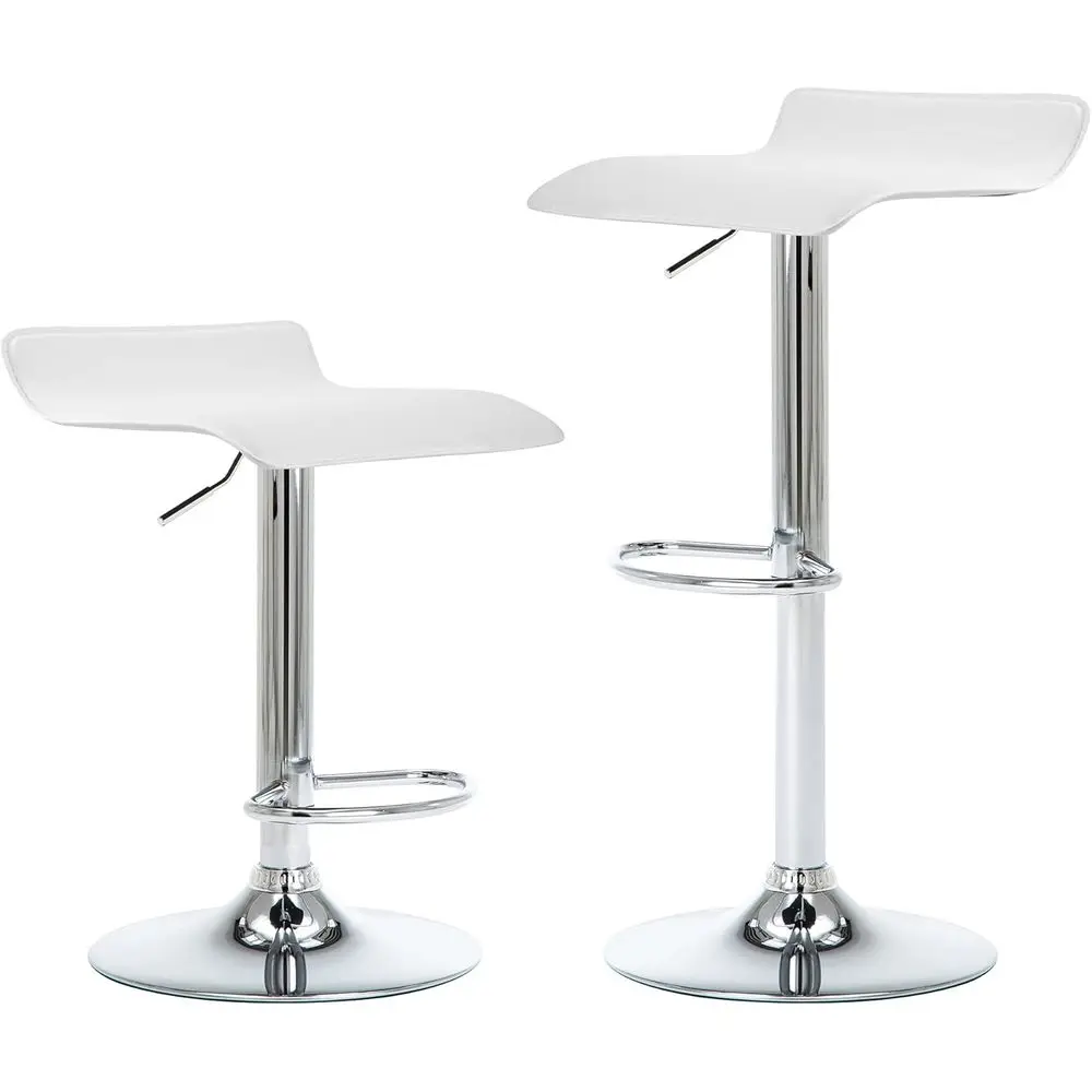 Modern Air-Lit Swivel Bar Stools, Adjustable Height, Set of 2, White
Modern Air-Lit Swivel Bar Stools, Adjustable Height, Set of 2, White